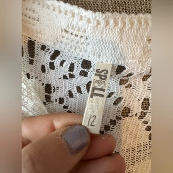 Spell White Lace Blouse w Fringe - Picture 3 of 10